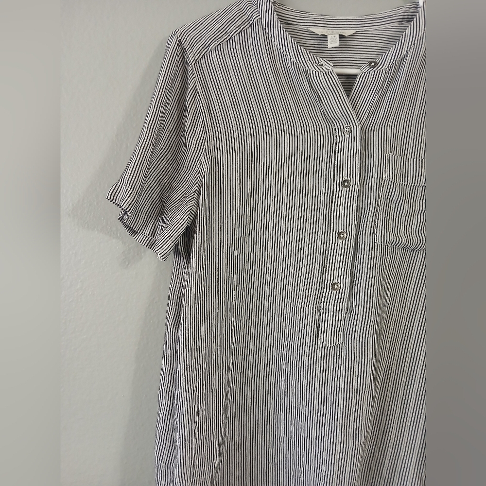 Lucky Brand Striped Short Sleeve‎ Blouse - Picture 3 of 7